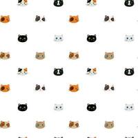 Cute seamless pattern with funny cats. Vector illustration for decor, design for  textile, web page background.