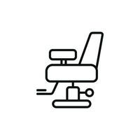 Barbero silla línea icono aislado en blanco antecedentes vector