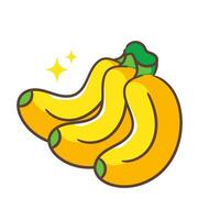 Bunch banana cartoon vector illustration. Fruit and food concept design Flat style. isolated white background. Clip art icon design.