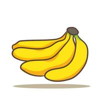 manojo plátano dibujos animados vector ilustración. Fruta y comida concepto diseño plano estilo. aislado blanco antecedentes. acortar Arte icono diseño.