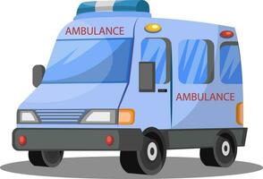 3D vector illustration on white background of ambulance vehicle.