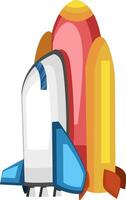 Vector illustartion of a spaceship on white background.