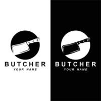 butcher logo vector icon illustration design. logo suitable for restaurant and food industry