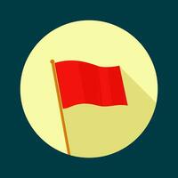 Red flag icon on a circular background Flag icons in modern design style. Victory mark vector