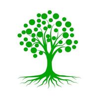 Green tree silhouette isolated on white background.vector illustration eps vector