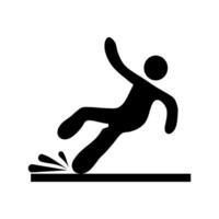 Wet Floor sign.falling man in modern style. Isolated on white background .vector illustration eps vector