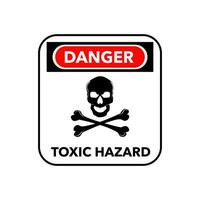 Hazardous symbol icons. The symbol has a poisonous skull and a dangerous message vector