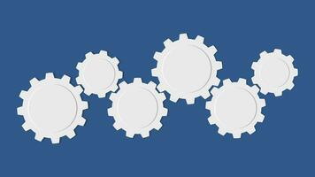 White cogwheel The concept of coordination of mechanical processes.Vector eps vector