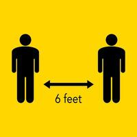 Social Distancing Keep Your Distance 6 Feet Icon.Vector illustration eps vector