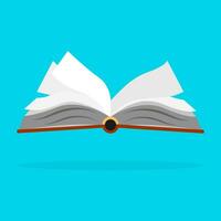 Open book.Mockup of an empty book in square format. on blue sky background.Vector illustration vector