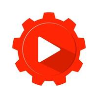 red play Icon and gear icon. for your web site design, logo, app, UI. Vector illustration