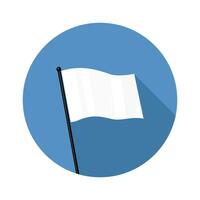 blanco bandera icono en un circular antecedentes. bandera íconos en moderno diseño estilo. marca de derrota vector