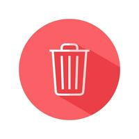 The delete icon or trashcan icon. Dustbin symbol. Flat Vector illustration