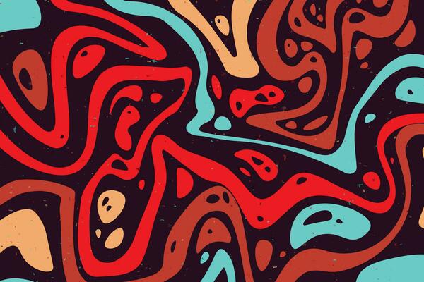 Abstract psychedelic groovy background.
