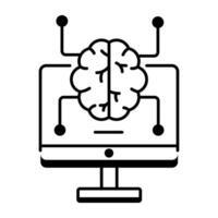 Artificial Intelligence Linear Icon vector