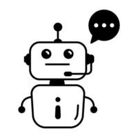 Linear Icon Depicting AI Technology vector