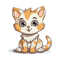 Vector Art of a Cute Cat-Sitting cartoon flat cartoon illustration. cute cat-sitting cartoon vector icon illustration