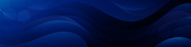 Abstract dark blue banner color with a unique wavy design. It is ideal for creating eye catching headers, promotional banners, and graphic elements with a modern and dynamic look. vector