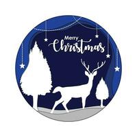 Christmas paper cut style vector design