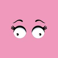 Cartoon eyes. Funny eye expression. Comic facial character caricature. Eye emotion of human, or animal. Isolated vector illustration.