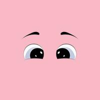 Cartoon happy eyes. Funny eye expression. Comic facial character caricature. Eye emotion of human, or animal. Isolated vector illustration.