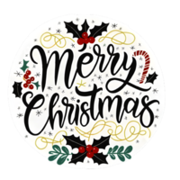 ai generato allegro Natale, mano disegnato, minimo, calligrafia, logo disegni png