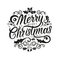 AI generated Merry Christmas, hand drawn, minimal, calligraphy, logo designs png