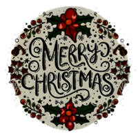 AI generated Merry Christmas, hand drawn, minimal, calligraphy, logo designs png