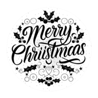 ai generado alegre Navidad, mano dibujado, mínimo, caligrafía, logo diseños png