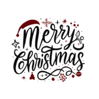 ai generado alegre Navidad, mano dibujado, mínimo, caligrafía, logo diseños png