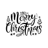 ai generato allegro Natale, mano disegnato, minimo, calligrafia, logo disegni png