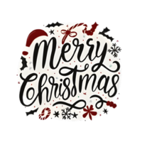 AI generated Merry Christmas, hand drawn, minimal, calligraphy, logo designs png