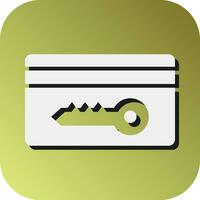 Key Card Vector Glyph Gradient Background Icon For Personal And Commercial Use.