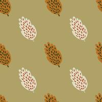 Artistic tree and foliage illustration in a repeating pattern. vector