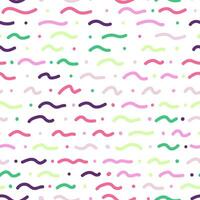 Vibrant colors in a hand drawn dynamic wave-like seamless pattern vector