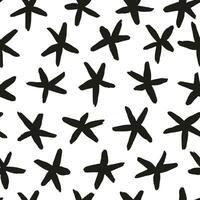 Abstract black and white starry design. vector