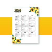 calendario2024 folleto modelo para floral diseño vector