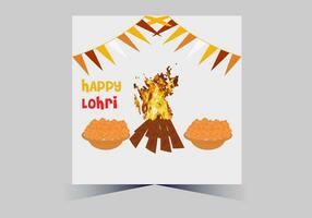 January Happy Lohri. India traditional celebration day illustration vector background