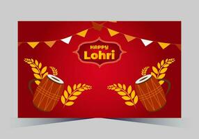 January Happy Lohri. India traditional celebration day illustration vector background