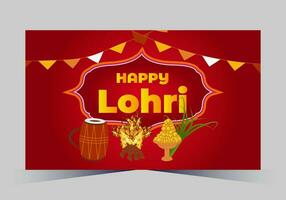 enero contento lohri. India tradicional celebracion día ilustración vector antecedentes