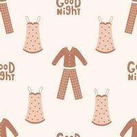 Nightwear seamless pattern vector