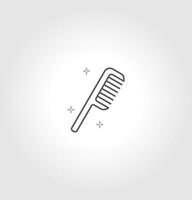 Barber comb outline flat icon vector. isolated on grey background vector