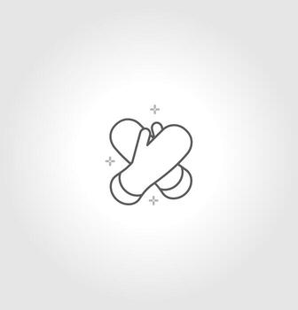 Black single pair of rubber gloves line icon, simple washing wear flat design vector pictogram, infographic vector for app logo web website button ui ux interface elements isolated on grey background