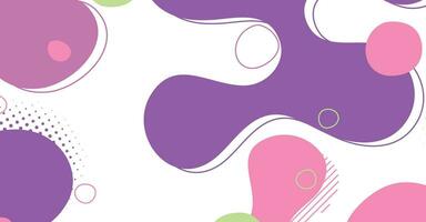 Abstract memphis style liquid wave with colorful background vector