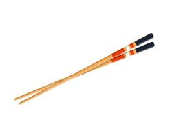 Pair of bamboo chopsticks for traditional Japanese cuisine. Isolated. Flat vector illustration.