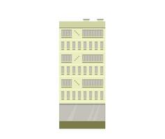 Urban building with apartments. Balconies. Old style construction. Flat vector illustration.