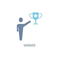 winner concept line icon. Simple element illustration. winner concept outline symbol design. vector