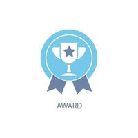 award concept line icon. Simple element illustration. award concept outline symbol design. vector