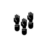 raise hands concept line icon. Simple element illustration. raise hands concept outline symbol design. vector