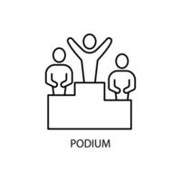 Podium concept line icon. Simple element illustration. Podium concept outline symbol design. vector